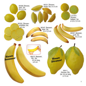 3-hohlattrappen-zitronen-bananen Obst