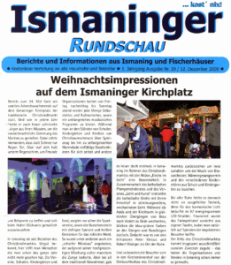 Rundschau, Presse, Risinger, Robert, Oberedel, Obermayr Edeltraud, Christkindlmarkt, Kirche im Licht, lichtkunst, beleuchtung