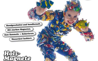 Magnete aus Holz. Handgeschnitzt und handbemalt