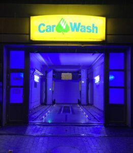 Ismaning ist Bunt, CarWash, blau
