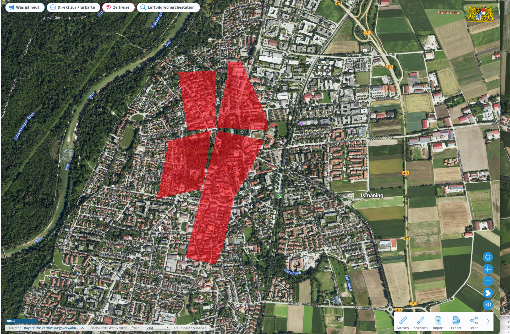 Flächenvergleich, Ismaning, Photovoltaik